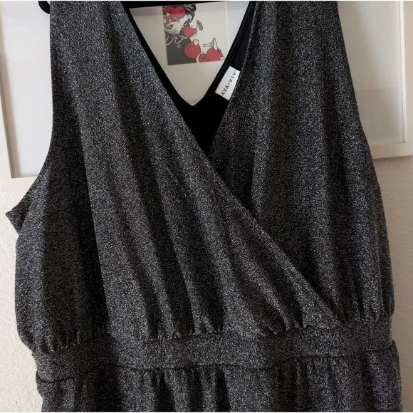 Ava & Viv Black Glitter Jumpsuit 4X - Picture 2 of 4